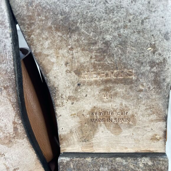 Hermes Black/Brown Leather Ionie Sandals Size 41 Men’s 8 RARE - Picture 14 of 14
